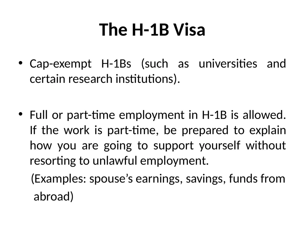 Visa Options for Artists and Professional Workers: - slide 7 of 71