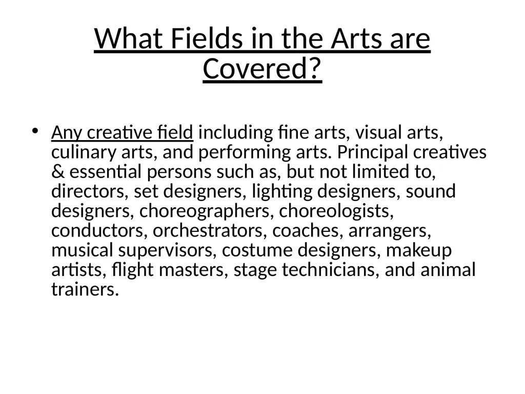 Visa Options for Artists and Professional Workers: - slide 24 of 71