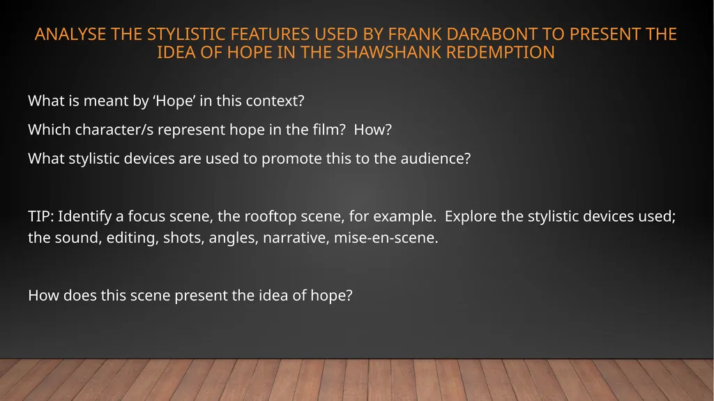 Film Analysis THE SHAWSHANK REDEMPTION – frank - slide 16 of 19