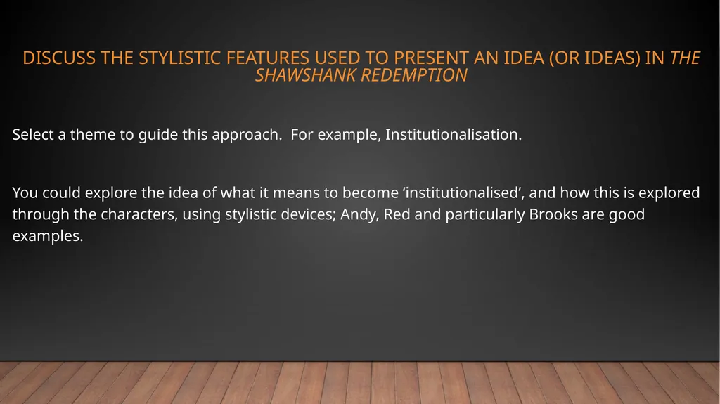 Film Analysis THE SHAWSHANK REDEMPTION – frank - slide 17 of 19