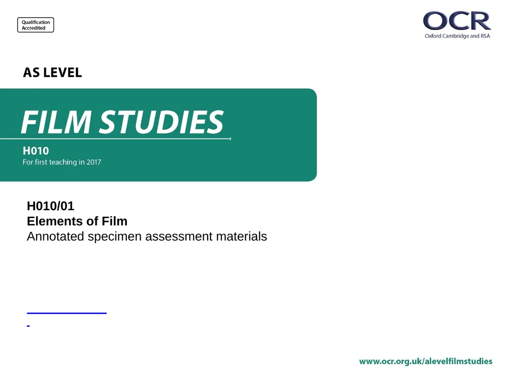 H010/01 Elements of Film Annotated specimen - slide 1 of 10