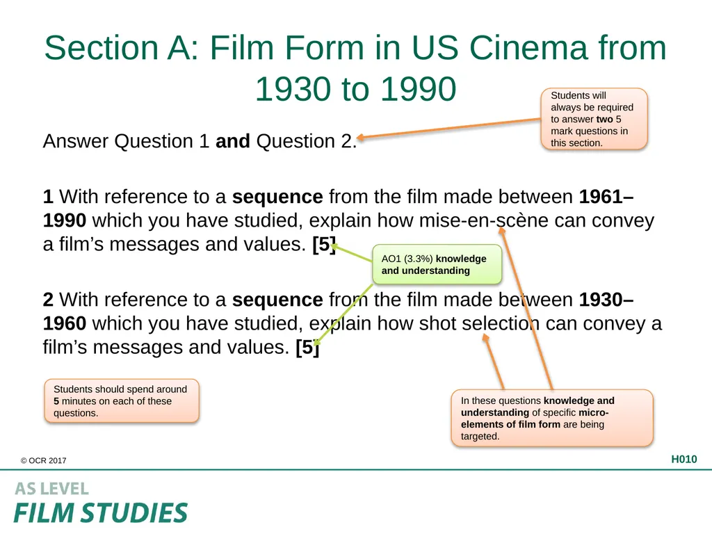 H010/01 Elements of Film Annotated specimen - slide 5 of 10