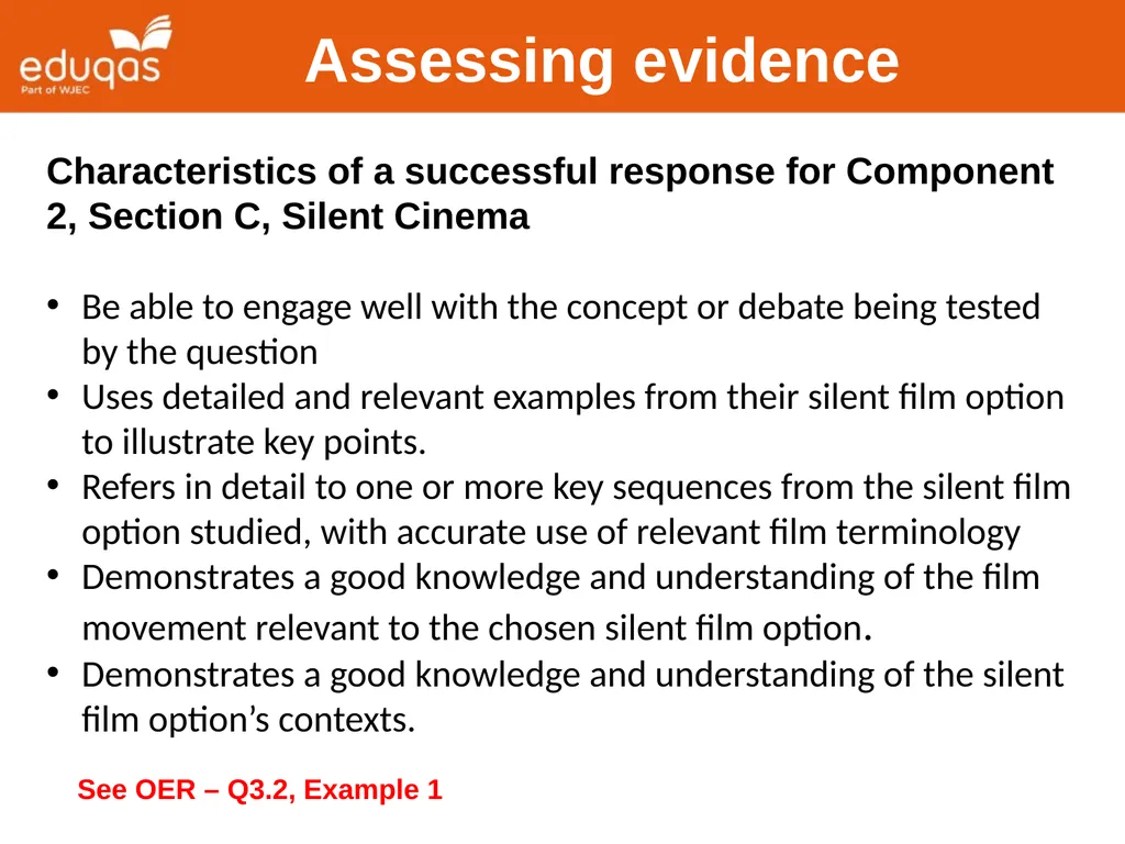 Assessing WJEC Eduqas A level Film Studies - slide 28 of 33
