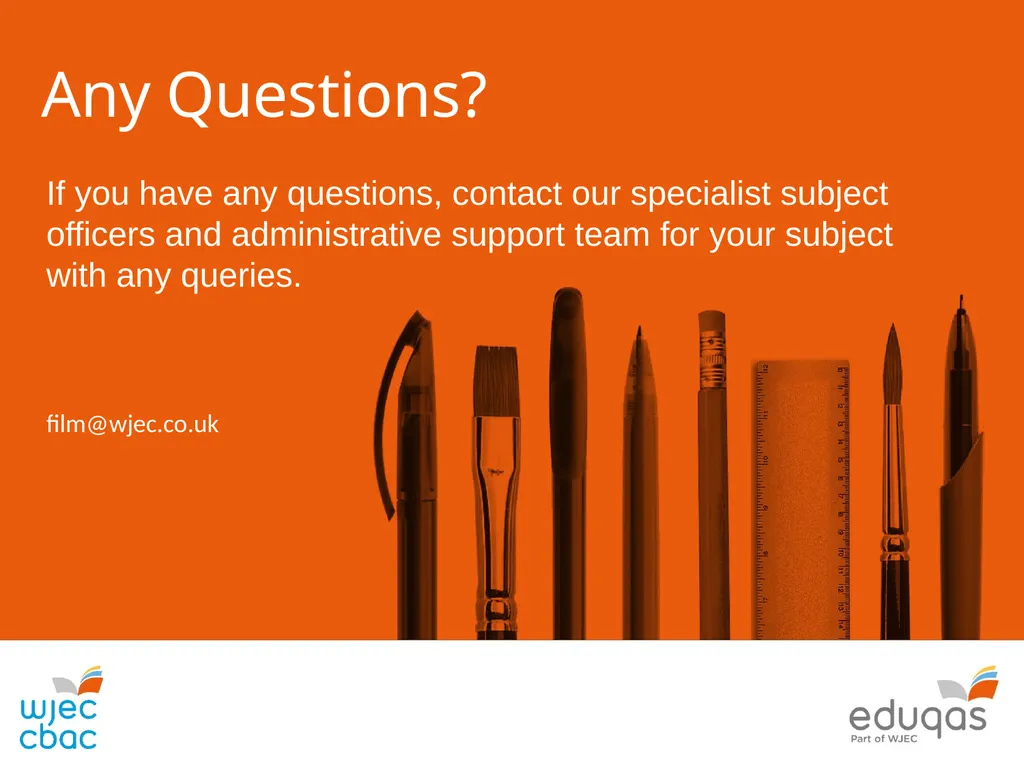 Assessing WJEC Eduqas A level Film Studies - slide 33 of 33