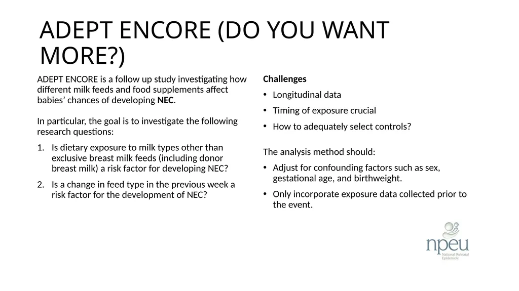 ADEPT ENCORE A nested case-control study analysis - slide 5 of 21