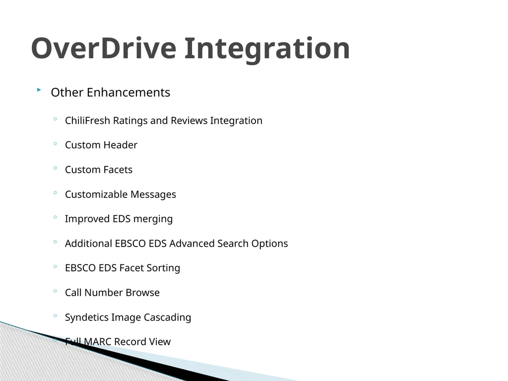 Encore 4.4 with OverDrive Integration Barb Jarvis, - slide 14 of 18