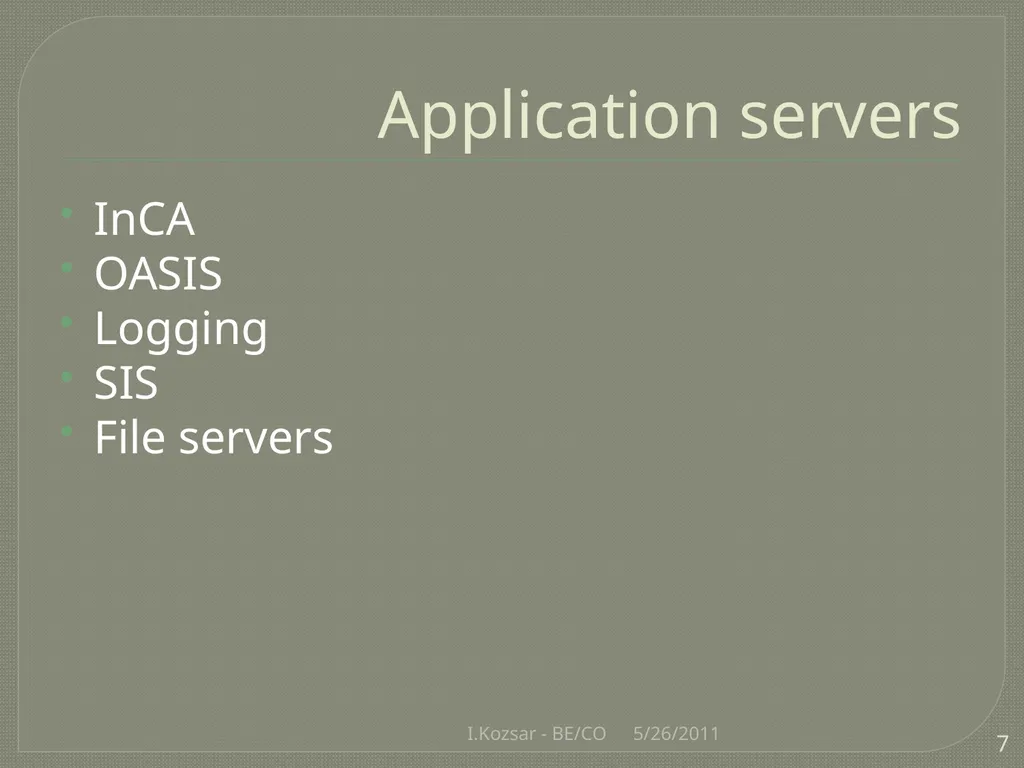 CO@L4BCC I.Kozsar BE/CO Overview Control System - slide 7 of 17