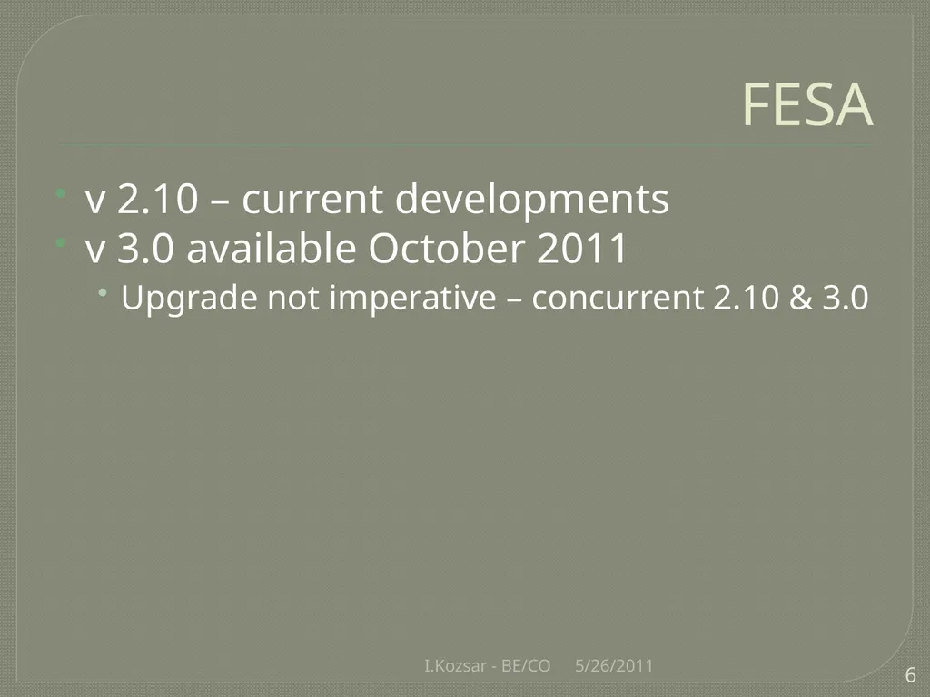 CO@L4BCC I.Kozsar BE/CO Overview Control System - slide 6 of 17
