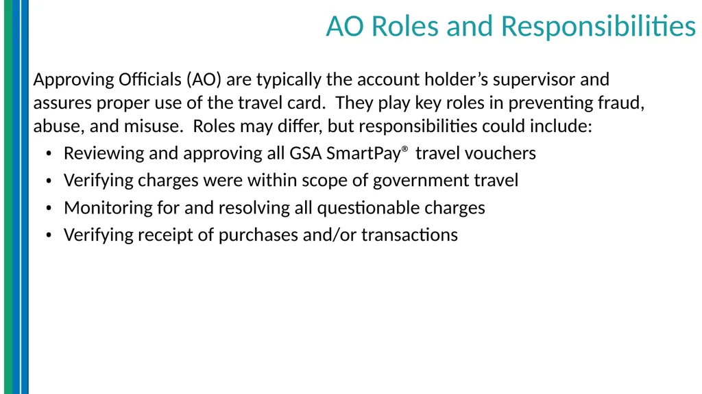 Travel Management Essentials GSA SmartPay® Erin - slide 22 of 40