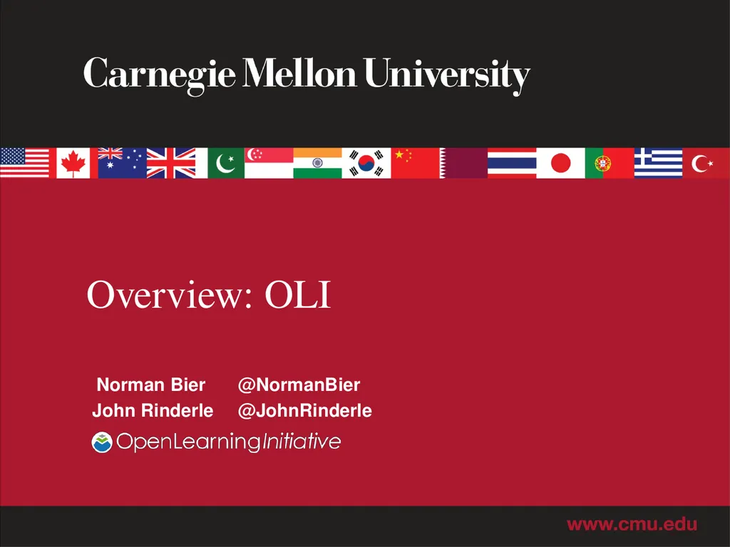 Overview: OLI Norman Bier @NormanBier John - slide 1 of 18