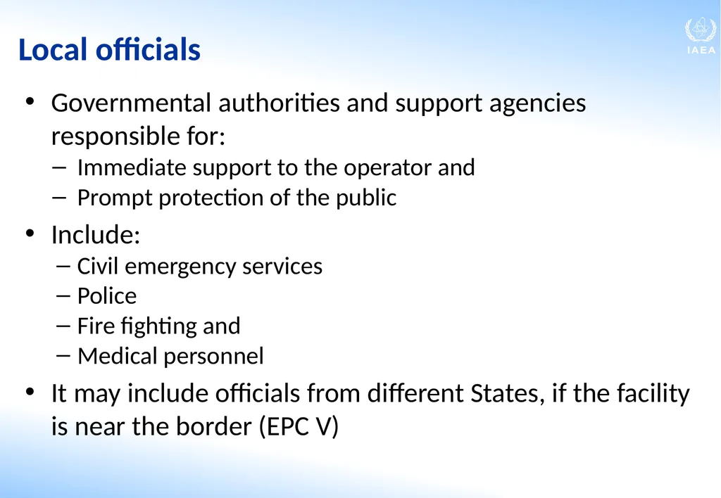 Roles and Responsibilities in Emergency - slide 9 of 28