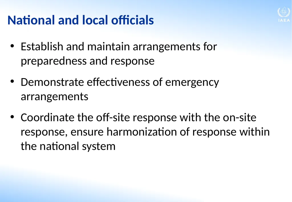 Roles and Responsibilities in Emergency - slide 10 of 28