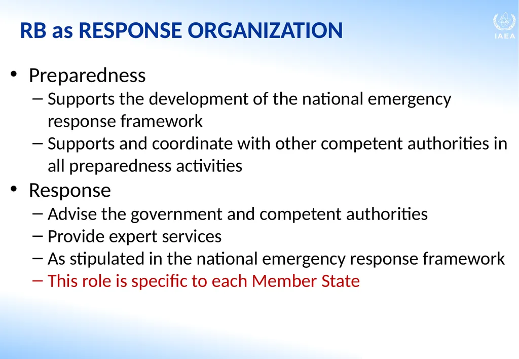 Roles and Responsibilities in Emergency - slide 13 of 28