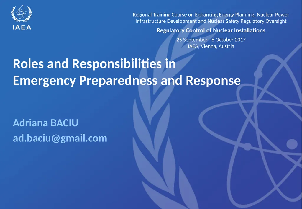 Roles and Responsibilities in Emergency - slide 1 of 28