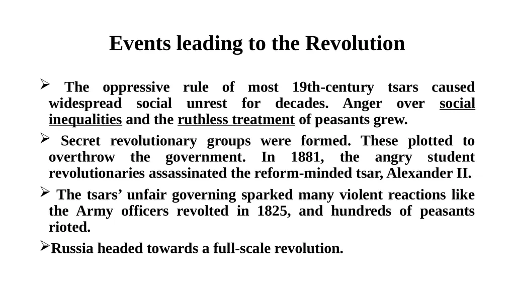 Russian Revolution, 1917 Russia in the 1900s The - slide 4 of 11