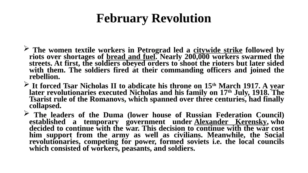 Russian Revolution, 1917 Russia in the 1900s The - slide 6 of 11