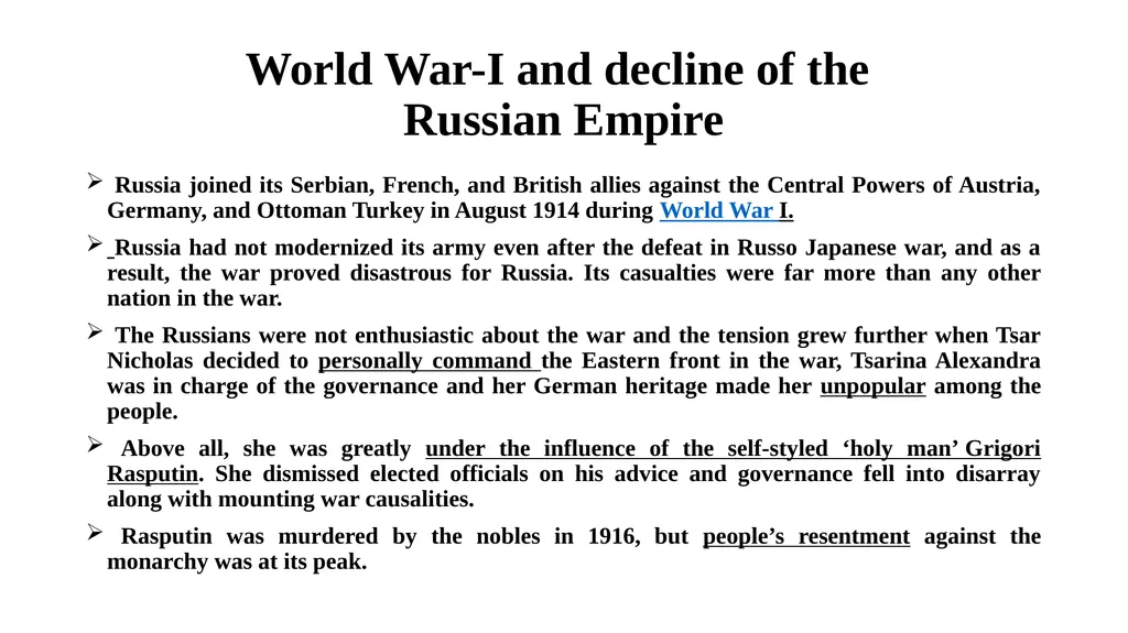 Russian Revolution, 1917 Russia in the 1900s The - slide 5 of 11