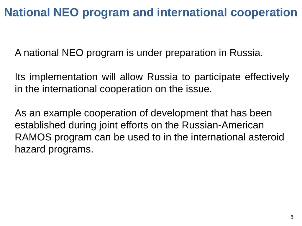 Roscosmos and RAS expressed their wish to - slide 6 of 7
