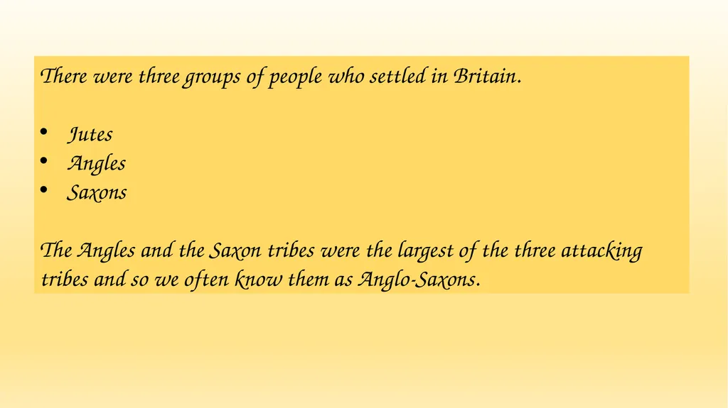 Anglo-Saxons WALT: understand who the Anglo-Saxons - slide 5 of 8