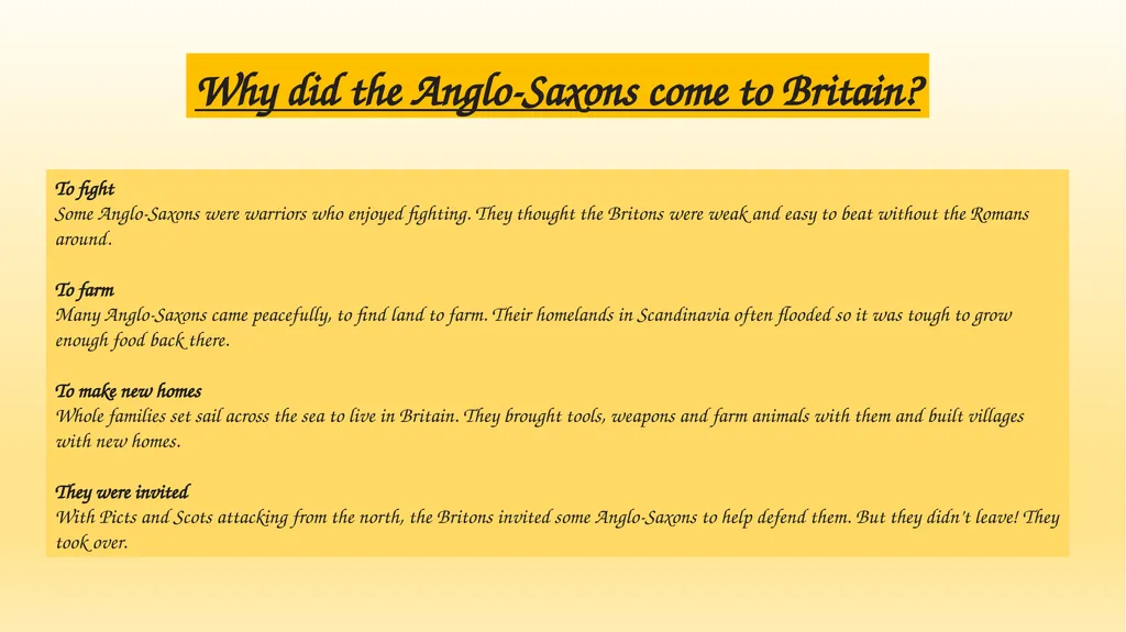 Anglo-Saxons WALT: understand who the Anglo-Saxons - slide 6 of 8