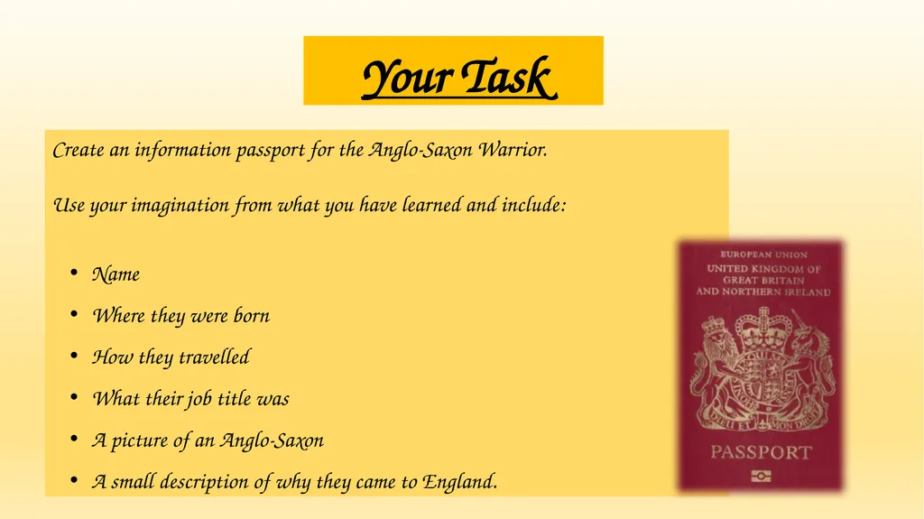 Anglo-Saxons WALT: understand who the Anglo-Saxons - slide 8 of 8