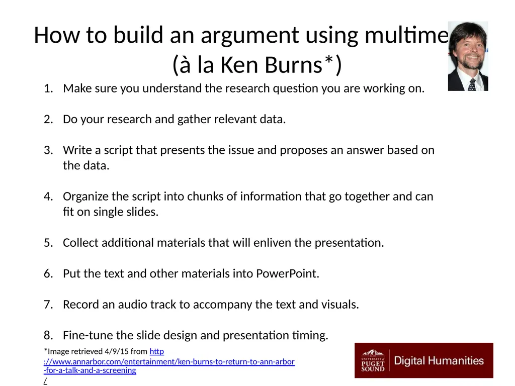 How to build an argument using multimedia (à la - slide 1 of 12