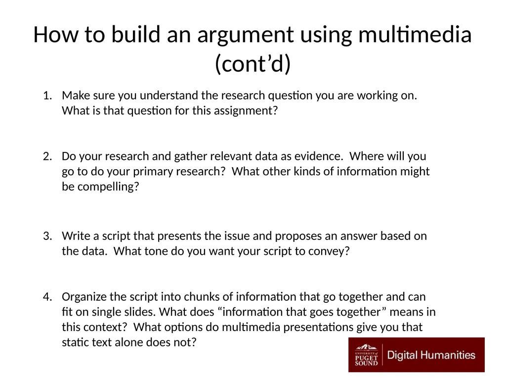 How to build an argument using multimedia (à la - slide 2 of 12