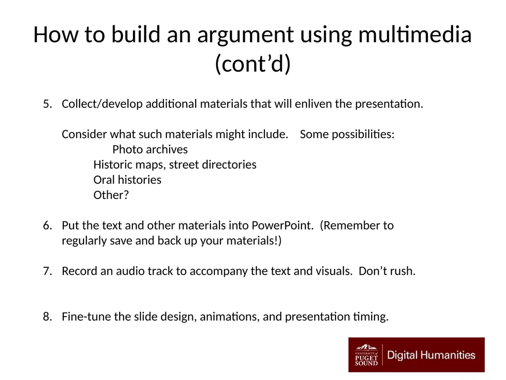 How to build an argument using multimedia (à la - slide 3 of 12