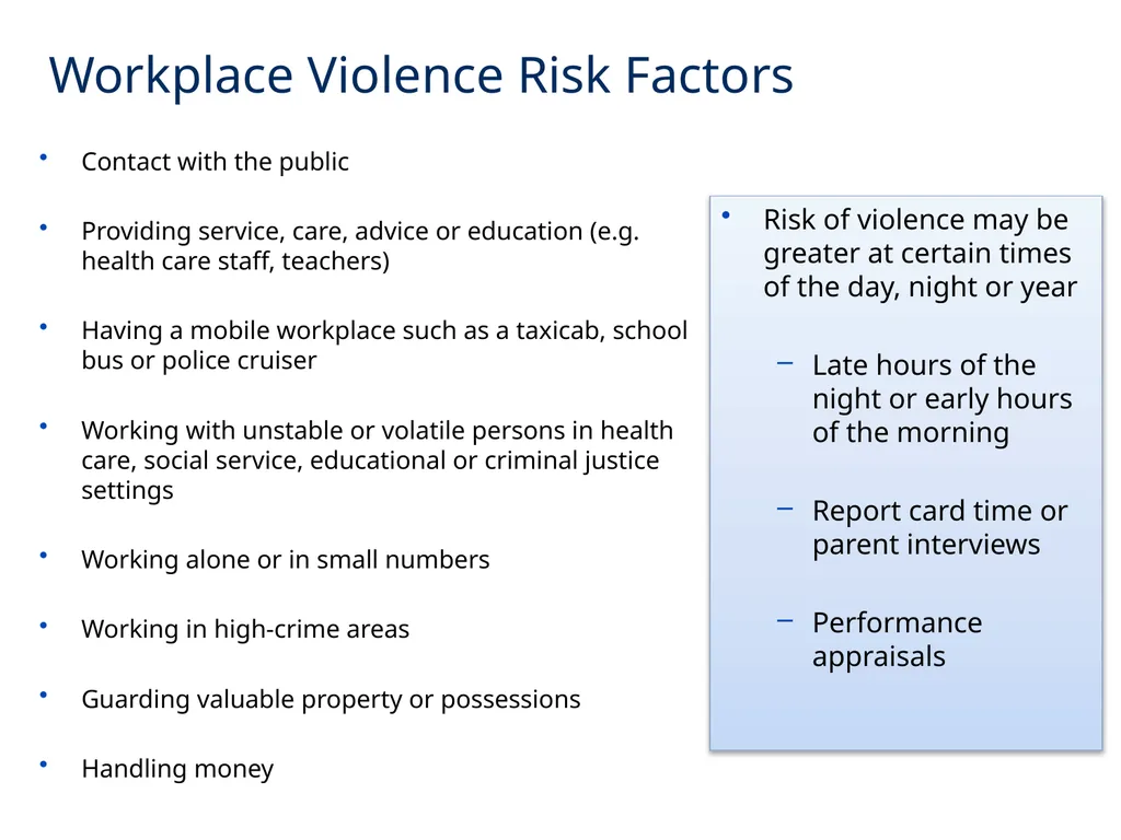 Workplace Violence “This material was produced - slide 9 of 10