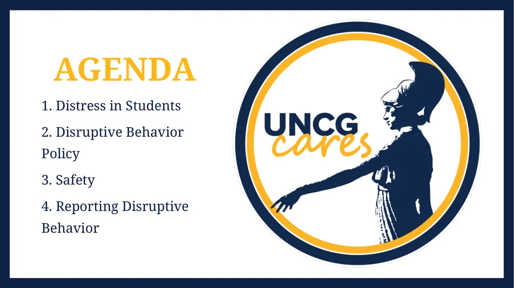 Disruptive Behavior in the Classroom UNCG Dean of - slide 2 of 10