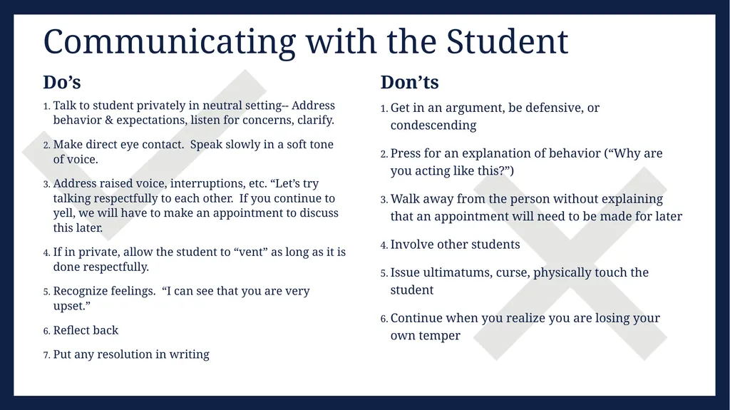 Disruptive Behavior in the Classroom UNCG Dean of - slide 6 of 10