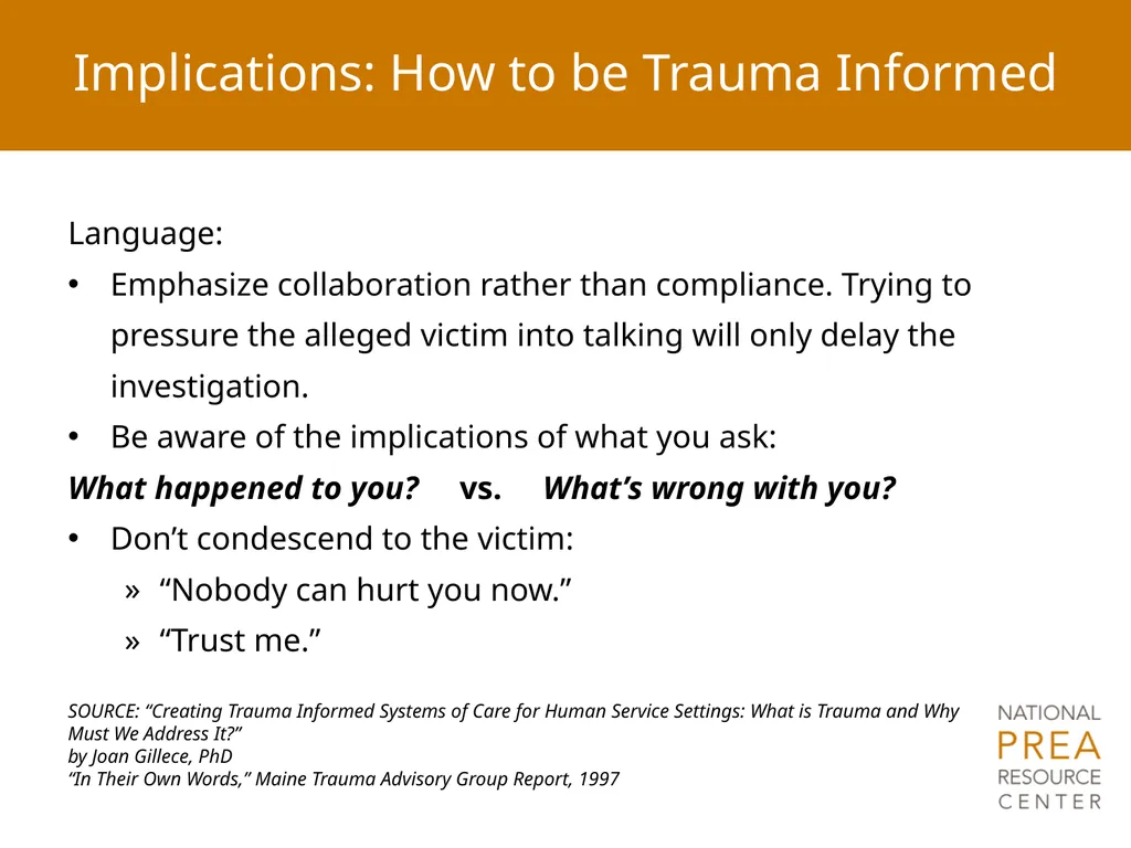 Module 4: Trauma and Victim Responses: - slide 27 of 32