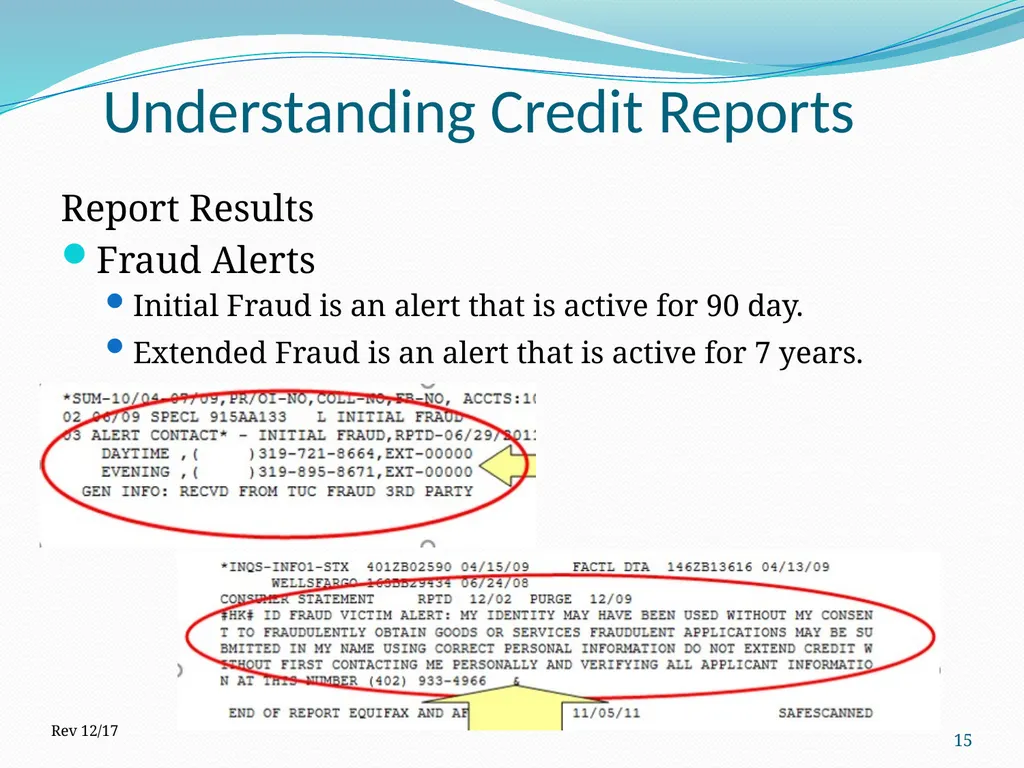 Understanding Credit Reports 1 2017 How is it - slide 15 of 22