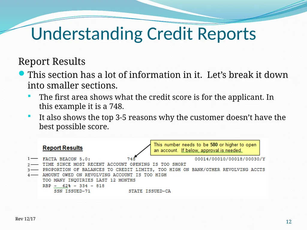 Understanding Credit Reports 1 2017 How is it - slide 12 of 22