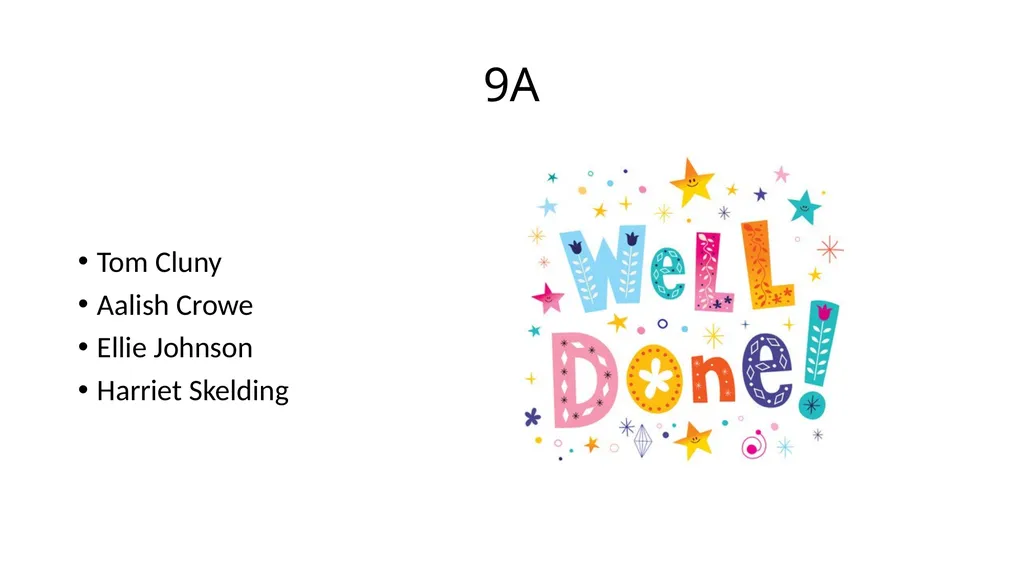9A Tom Cluny Aalish Crowe Ellie Johnson Harriet - slide 3 of 12