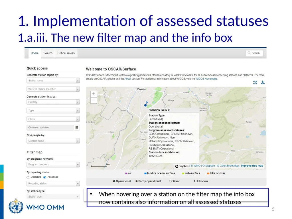 WIGOS Webinar #27 OSCAR/Surface release 1.7.1 WMO - slide 5 of 16