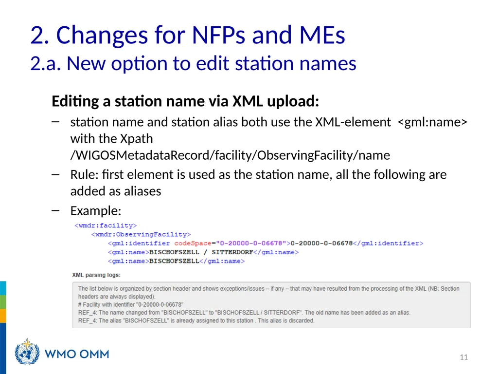 WIGOS Webinar #27 OSCAR/Surface release 1.7.1 WMO - slide 11 of 16