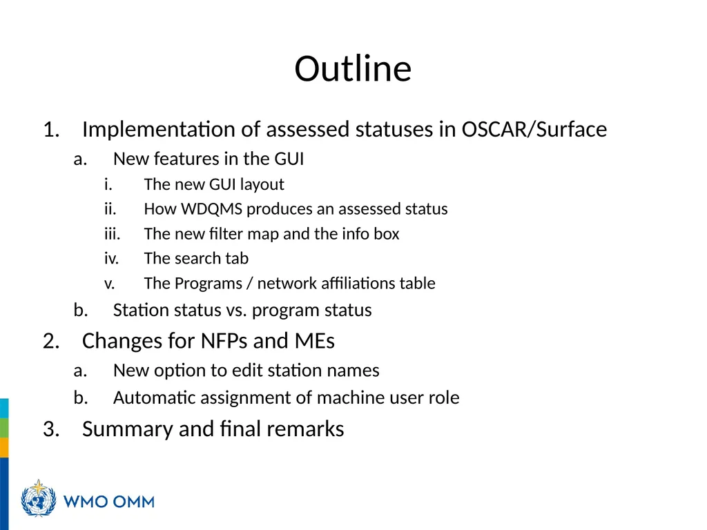 WIGOS Webinar #27 OSCAR/Surface release 1.7.1 WMO - slide 2 of 16