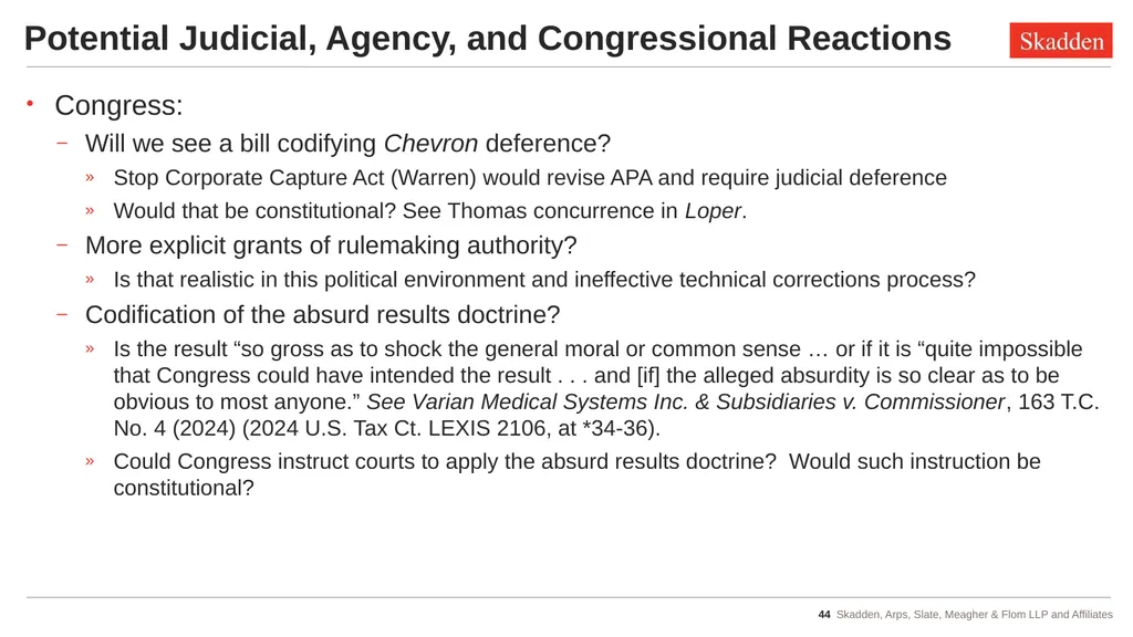 Tax Implications of Recent Admin Law Cases - slide 44 of 47