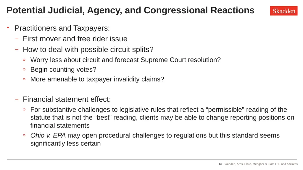 Tax Implications of Recent Admin Law Cases - slide 45 of 47