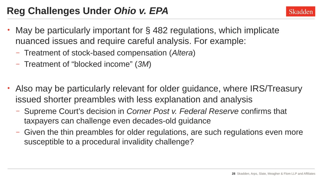 Tax Implications of Recent Admin Law Cases - slide 28 of 47