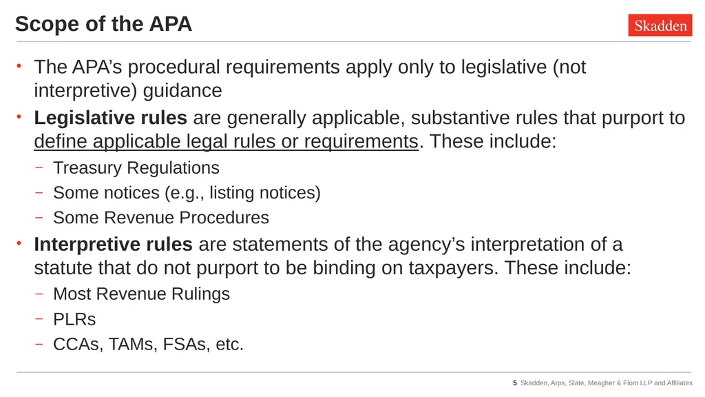 Tax Implications of Recent Admin Law Cases - slide 5 of 47