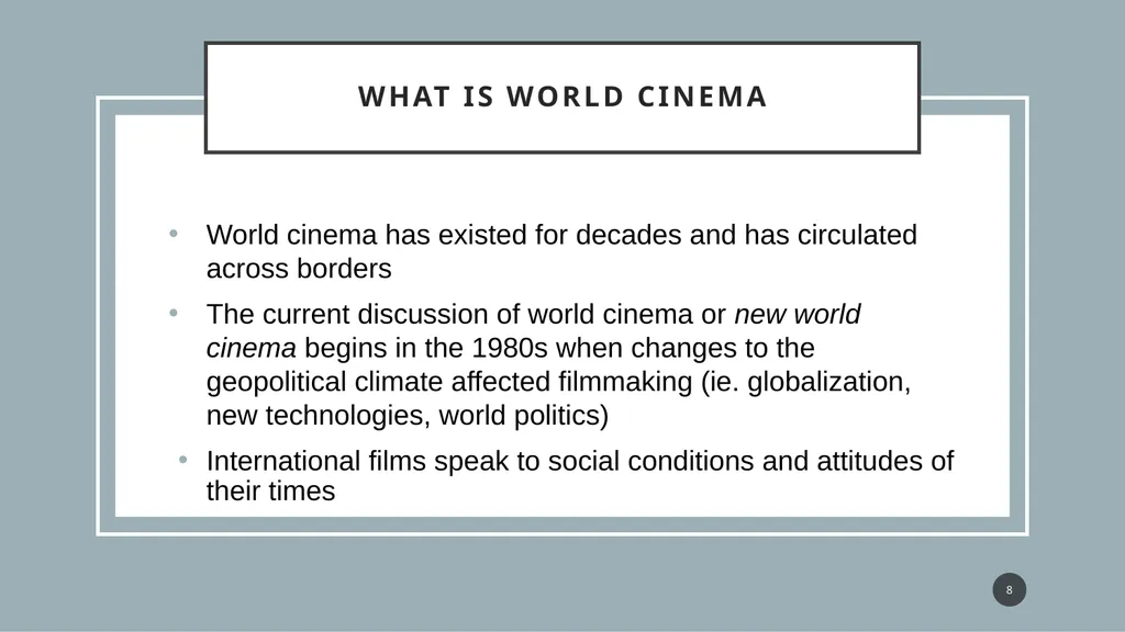 FLM 280: Exam Review Overview Holy smokes, it’s - slide 8 of 27