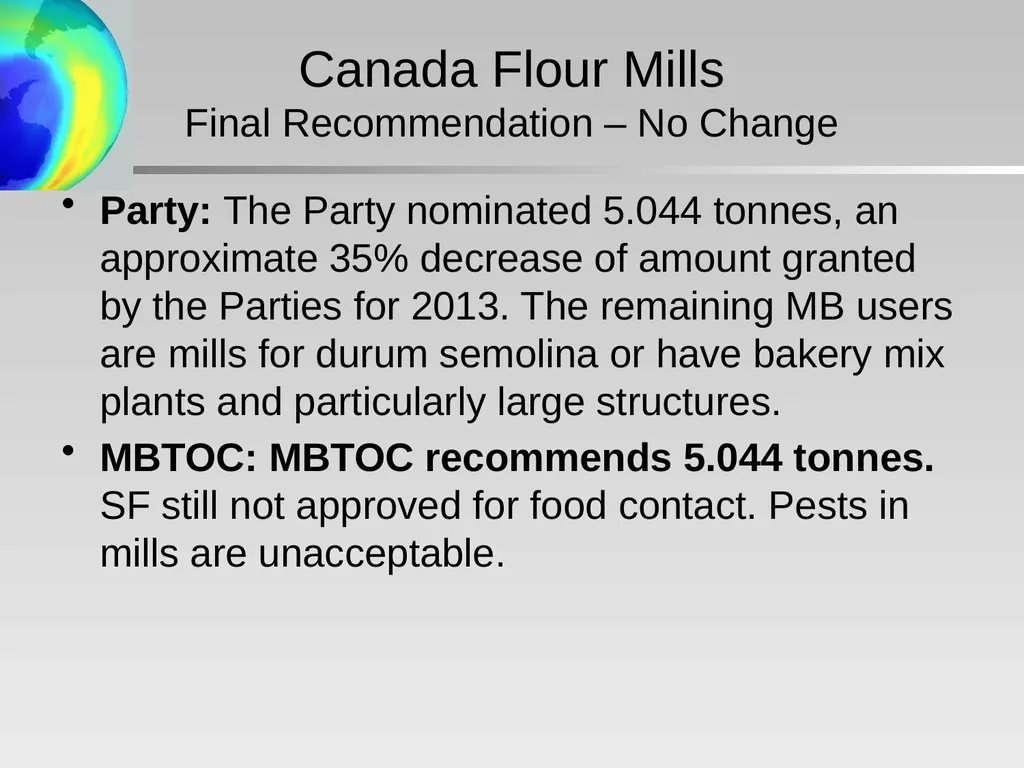 Critical Use Nominations: Final Recommendations - slide 23 of 34