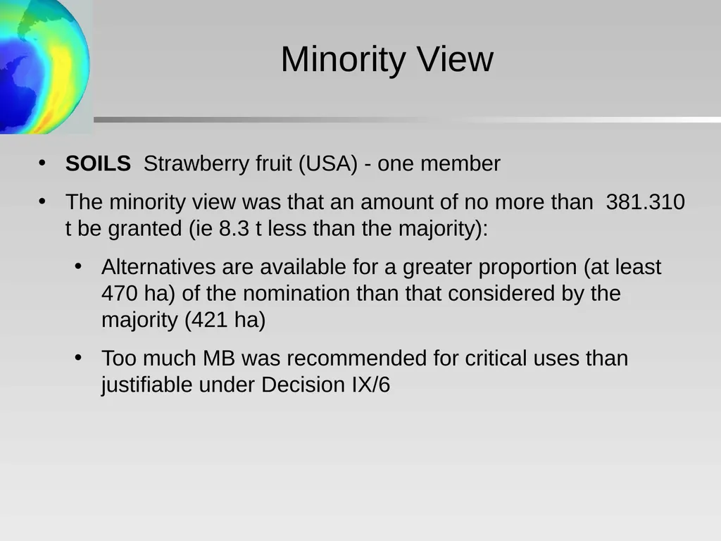 Critical Use Nominations: Final Recommendations - slide 15 of 34