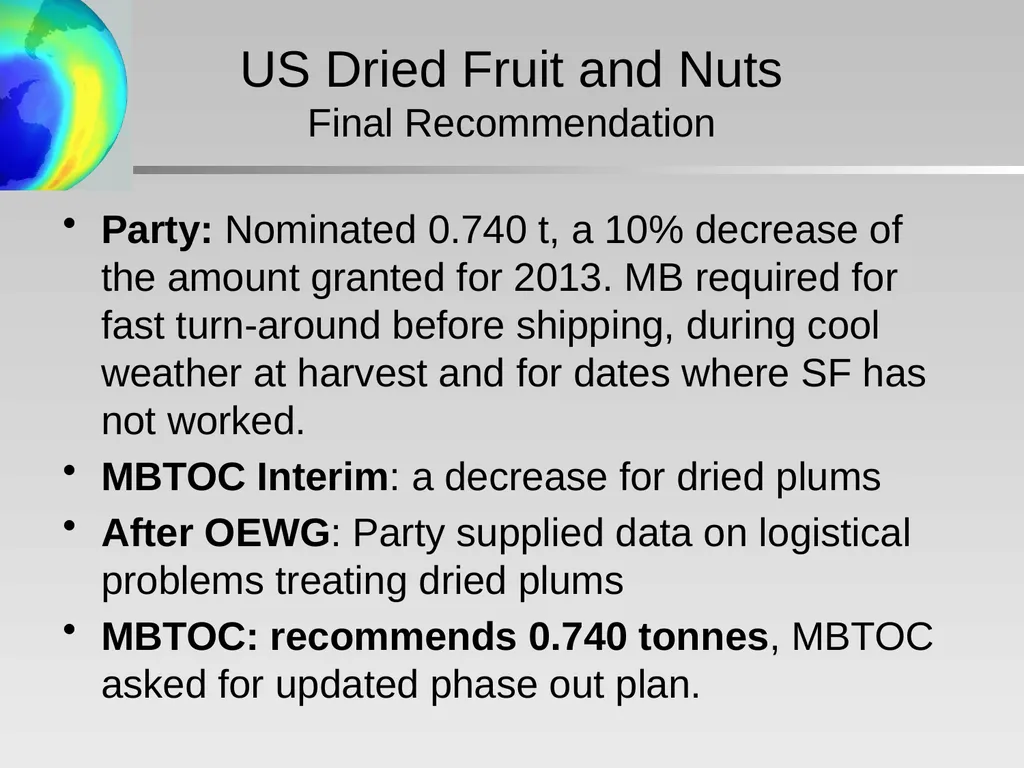 Critical Use Nominations: Final Recommendations - slide 27 of 34