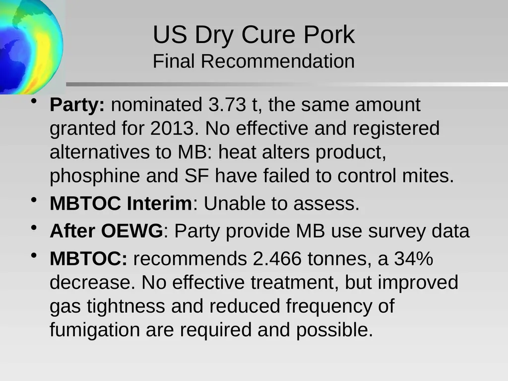 Critical Use Nominations: Final Recommendations - slide 29 of 34