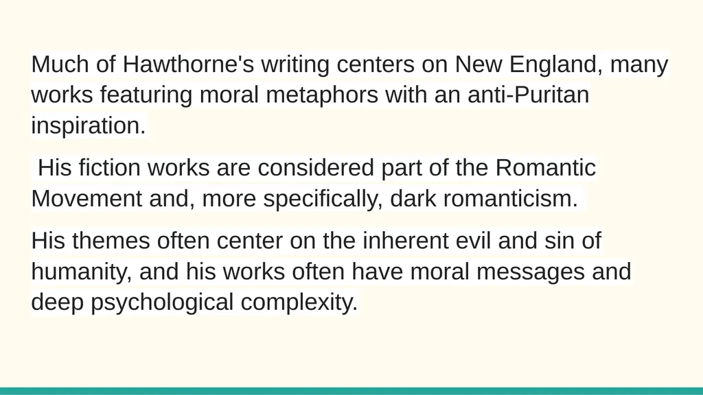 Nathaniel Hawthorne An Introduction Nathaniel - slide 4 of 6