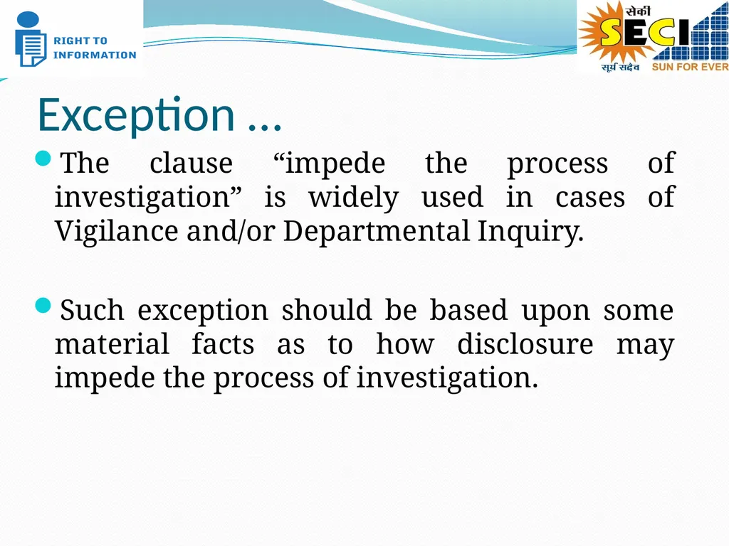 EXEMPTIONS & MANAGEMENT OF RTI APPLICATIONS – - slide 12 of 12