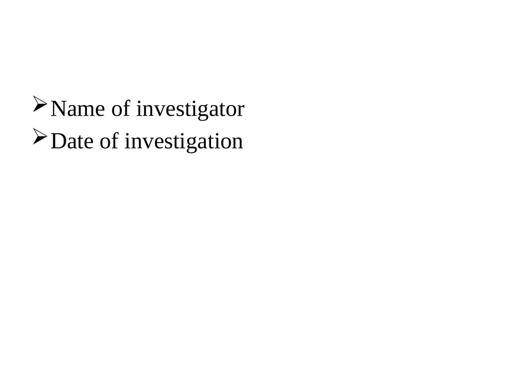 INDEX CASE OF GERIATRICS Name of investigator Date - slide 2 of 49